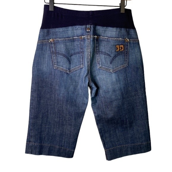 Joe's Jeans Maternity Ferrel Long Bermuda Distressed Jean Shorts Pull On Stretch - Picture 5 of 15